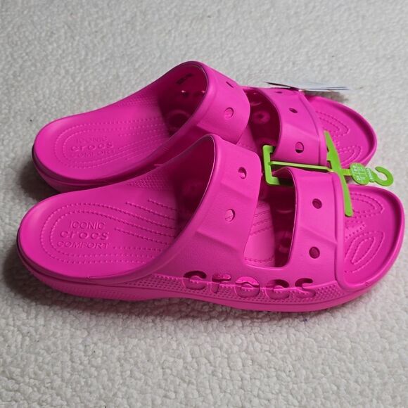 NWT Crocs Unisex-Adult Baya Slide Sandal Hot Pink Sz Mens 13 - Picture 3 of 9